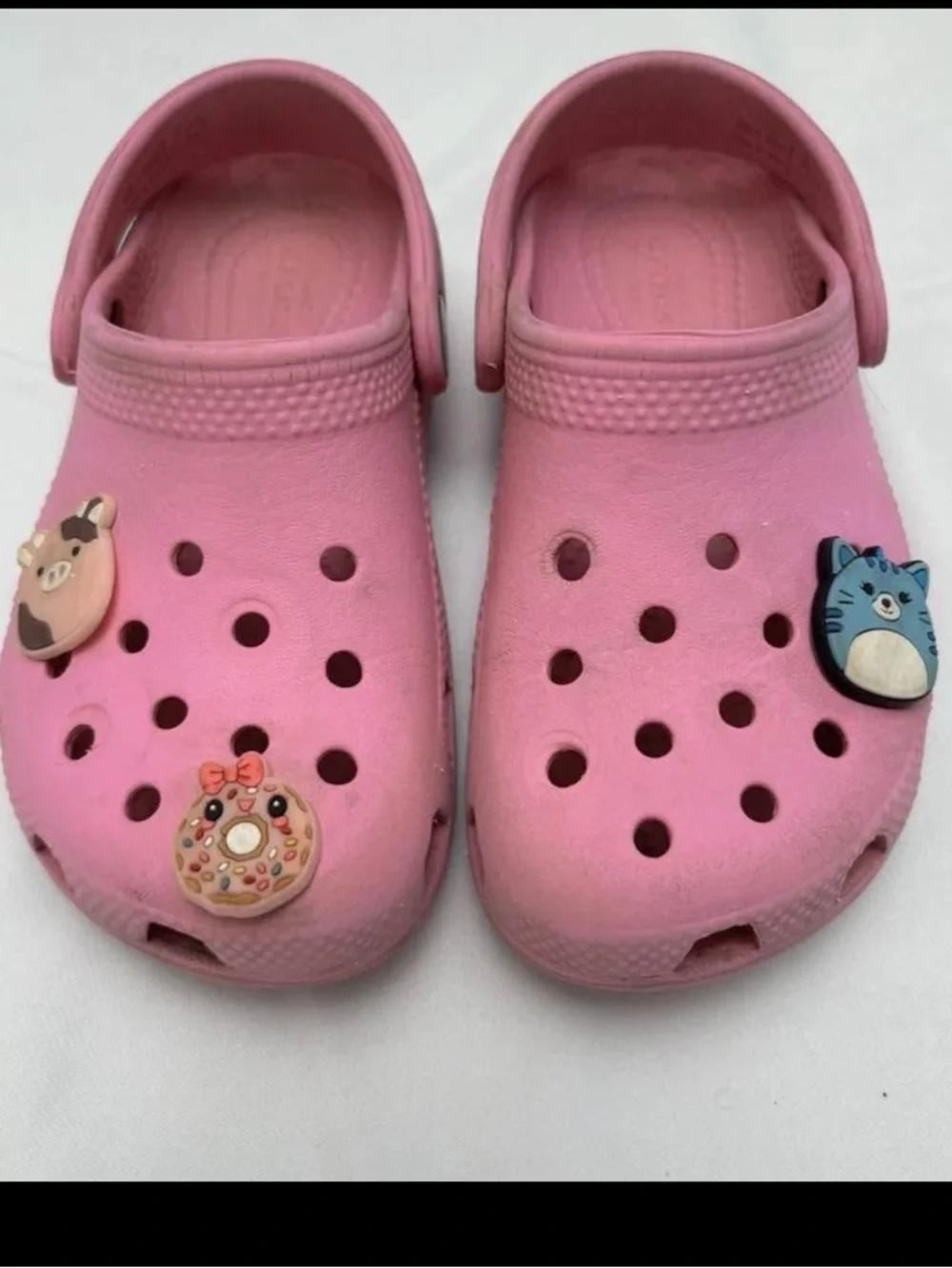 Kids Crocs Pink Lightweight Clog Shoes with Fun Charms C10
